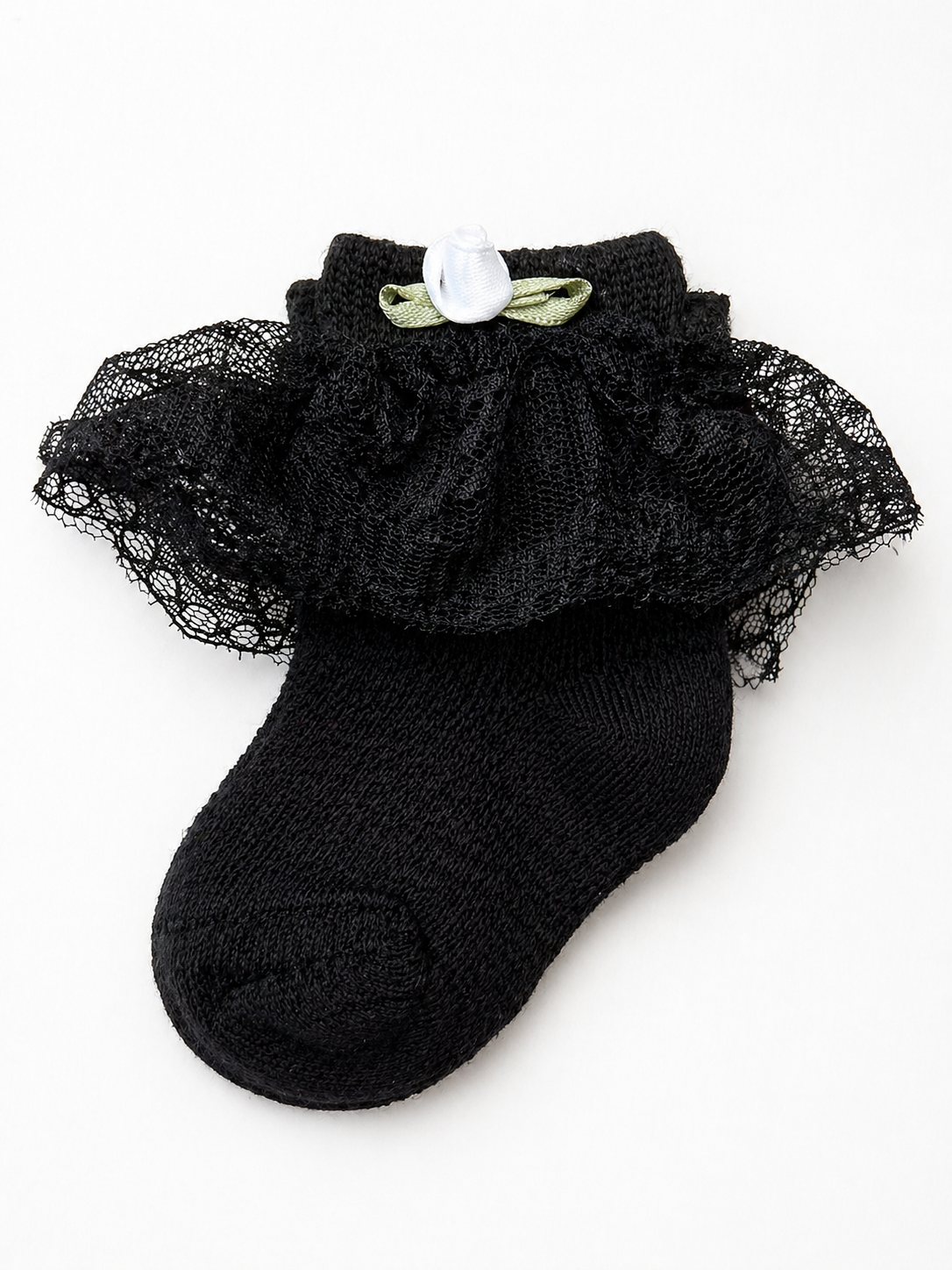 CALCETINES DE POLIÉSTER CON ENCAJE CON CALCOMANÍAS DE HILO DE PLUMAS  DBJ-17