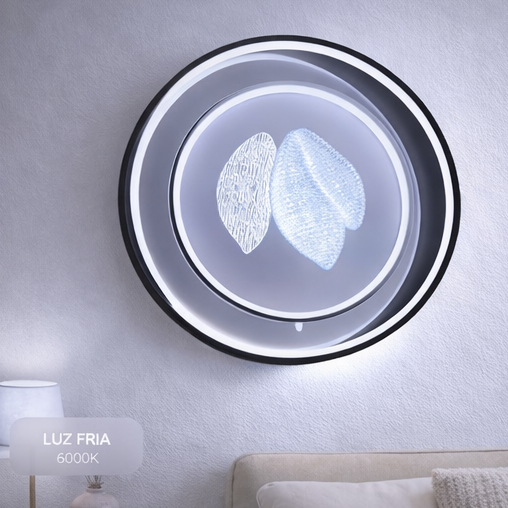 LÁMPARA LED CIRCULAR DE PLÁSTICO CON PATRÓN DE HOJAS DBY-004