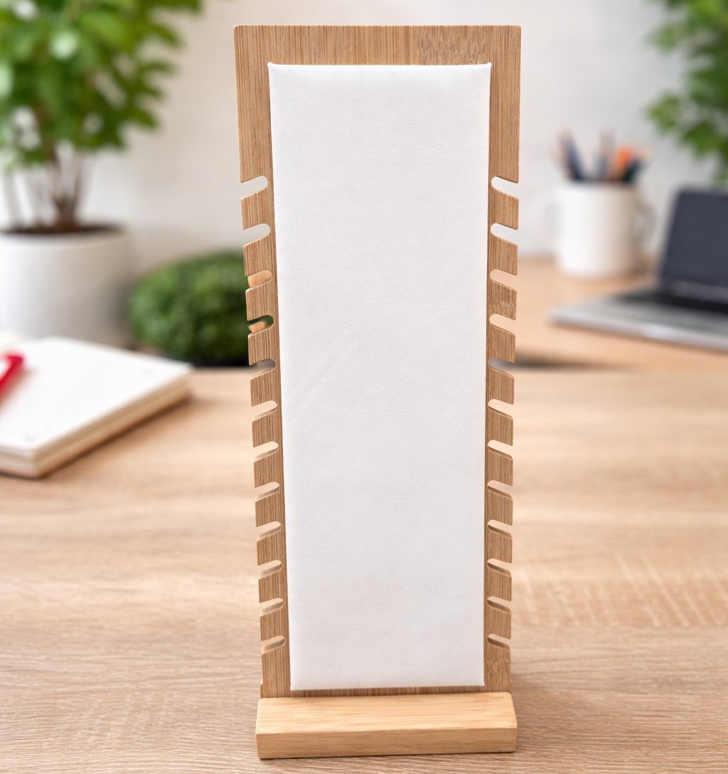 EXHIBIOR DE CUERO CON BASE DE MADERA VM20251800