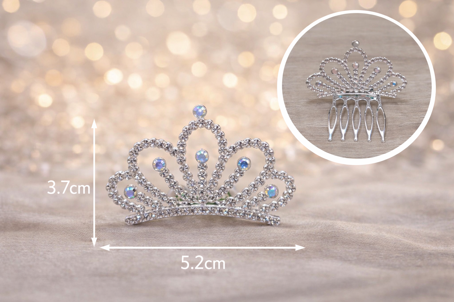 PEINETA DE ALEACIÓN DE PLATA CON FORMA DE CORONA EAL-1054
