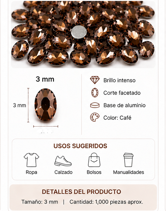 PERLA DE ROPA DE ALUMINIO CAFE EAB-30