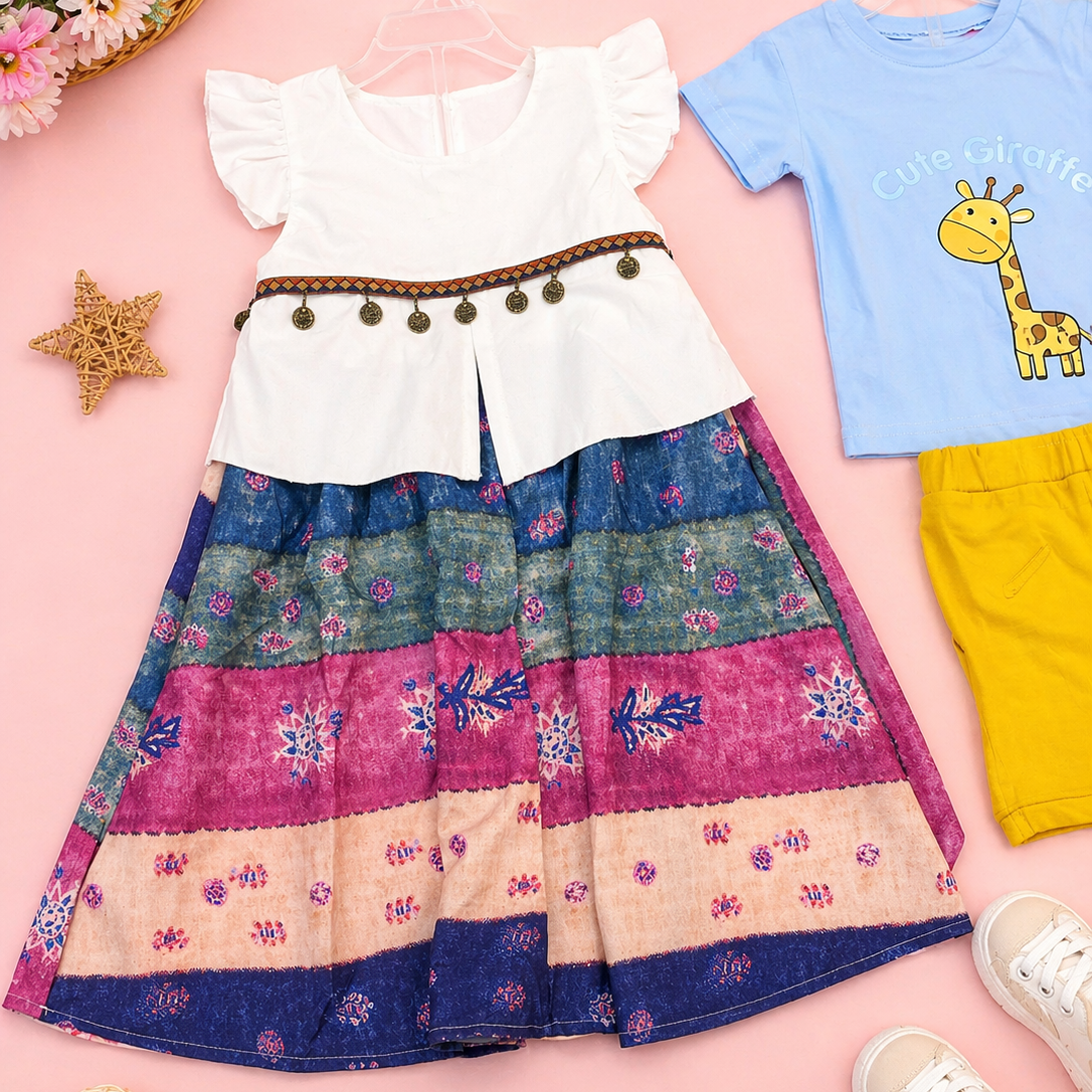 FALDA DE POLIÉSTER PARA NIÑOS CON ESTILO ÉTNICO JG IF DBN-6001