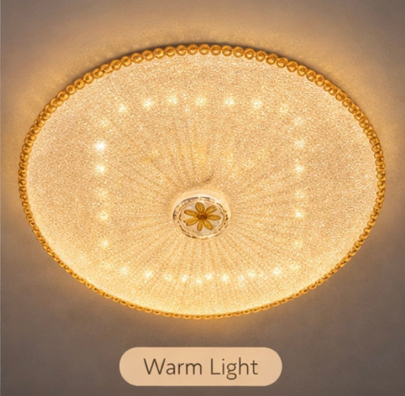 LÁMPARA LED REDONDA ORILLA DORADA