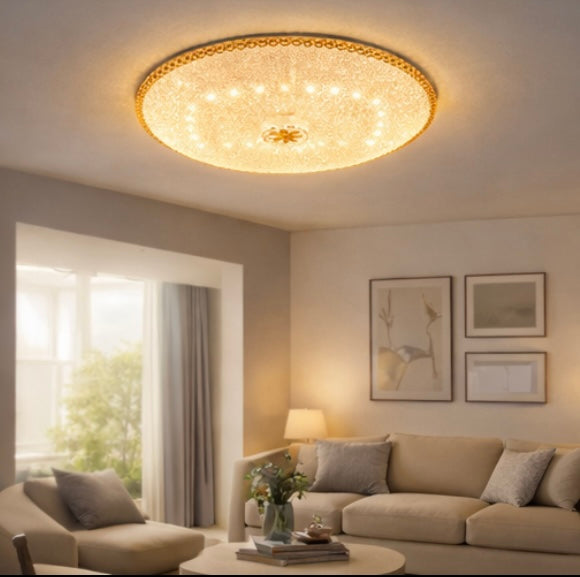 LÁMPARA LED REDONDA ORILLA DORADA DBY-125