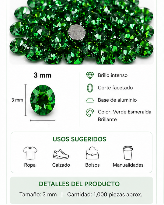 PERLA DE ROPA DE ALUMINIO VERDE EAB-31