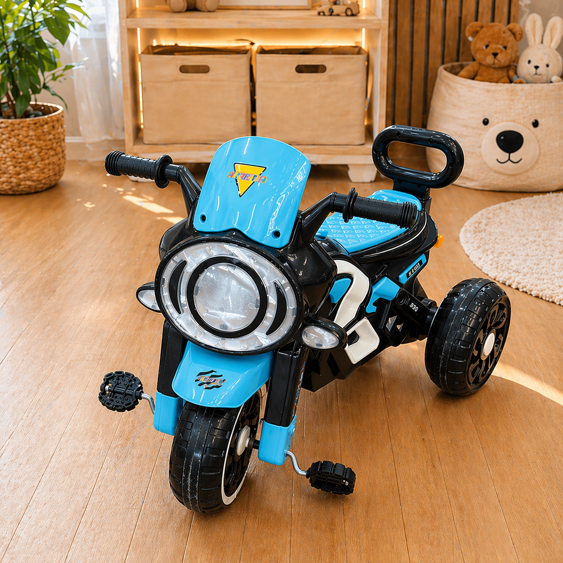 MOTOCICLETA DE JUGUETE PLÁSTICA PARA NIÑOS NEON AZUL 32DIP835