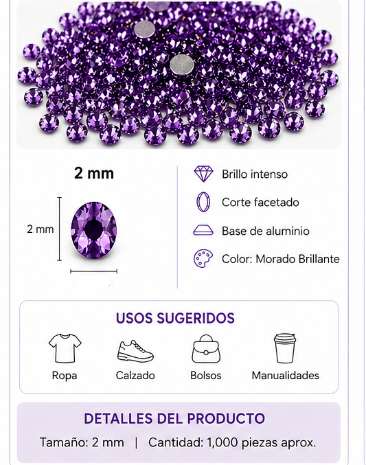 PERLA DE ROPA DE ALUMINIO MORADO EAB-22