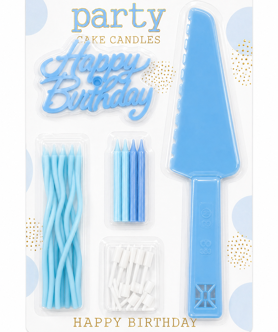 SET DE VELAS Y CUCHILLO DE COLORES DE CUMPLEAÑOS EAW-153