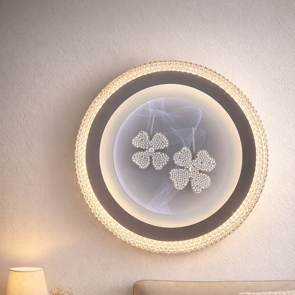 LÁMPARA LED CIRCULAR DE PLÁSTICO CON PATRÓN DE TRÉBOL DBY-005