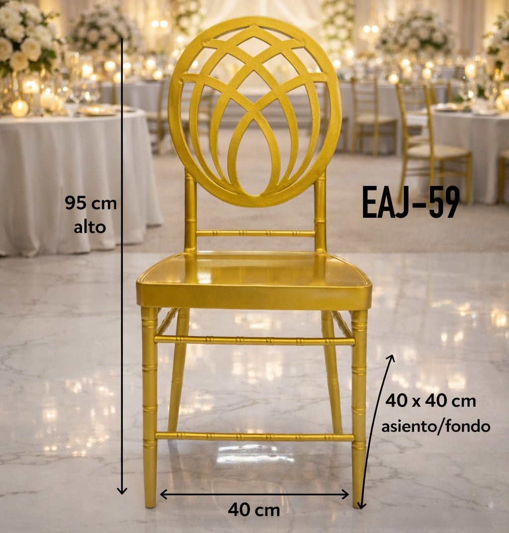 SILLA CON RESPALDO DE ACERO INOXIDABLE EAJ-59