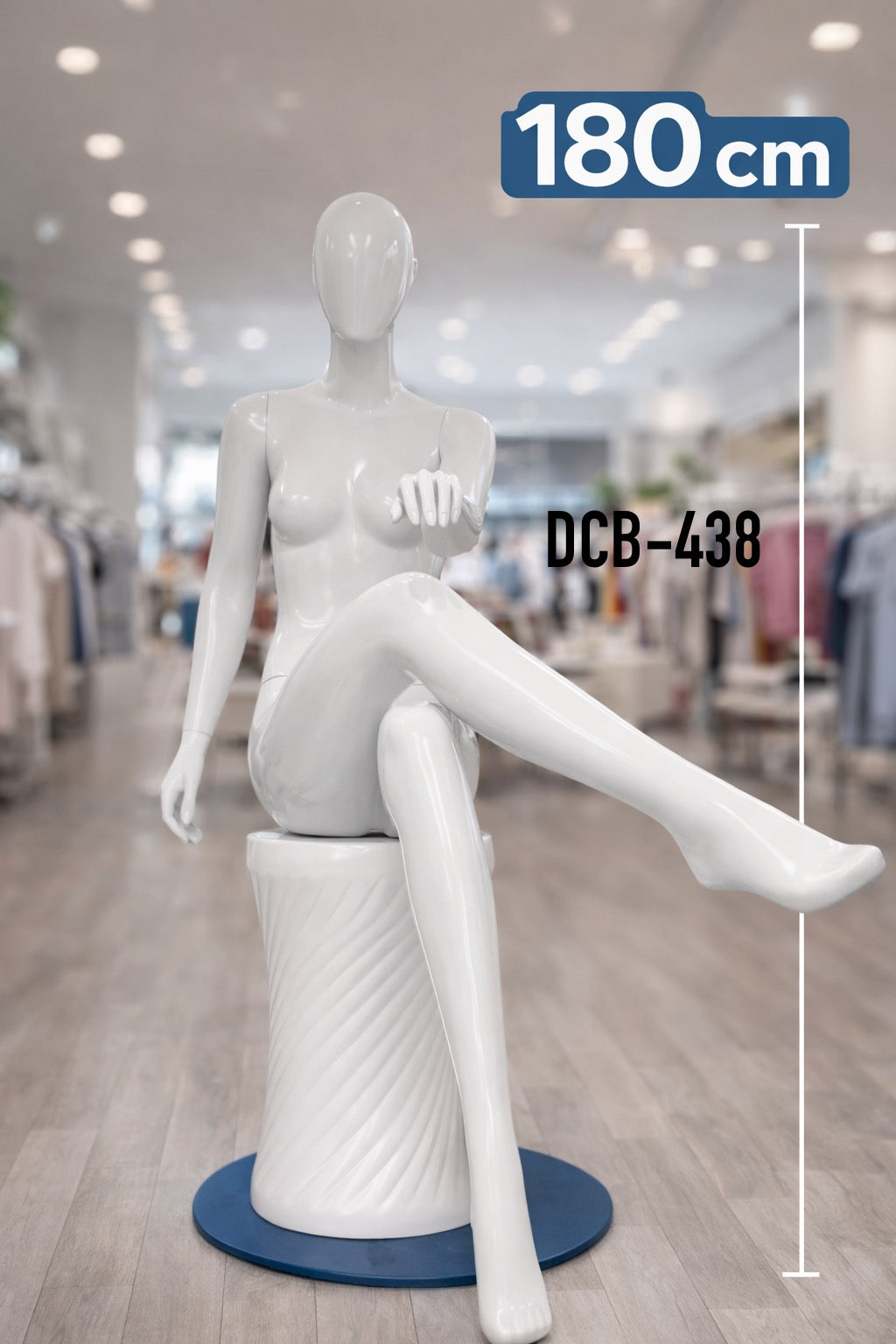MANIQUIES FIBRA DE VIDRIO FEMENINO BLANCO BRILLANTE DCB-438