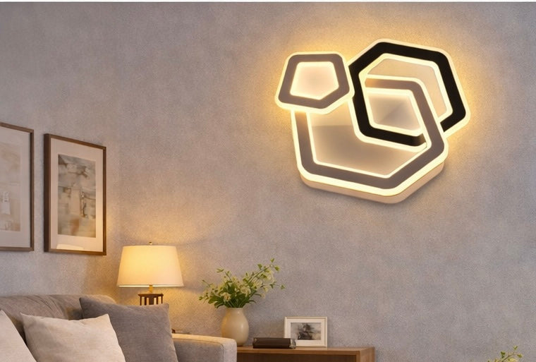 LAMPARA LED MODERNA DE TECHO HEXAGONAL - miles-deproductos