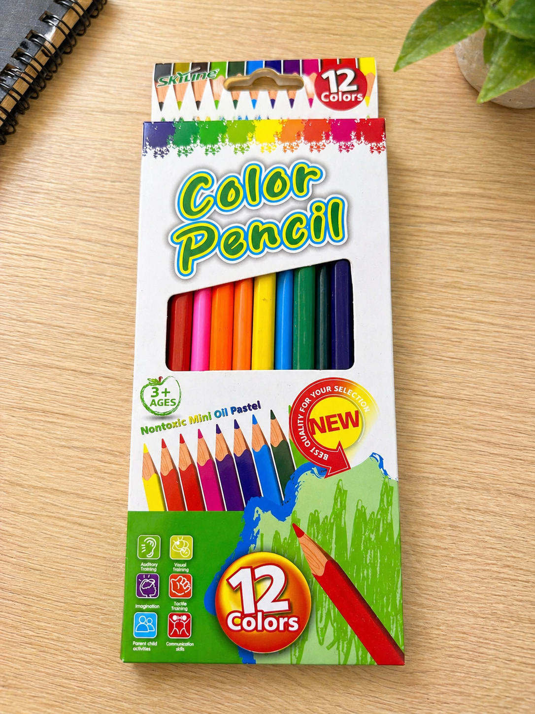 CRAYONES CAJA DE 12 COLORES ESCOLAR