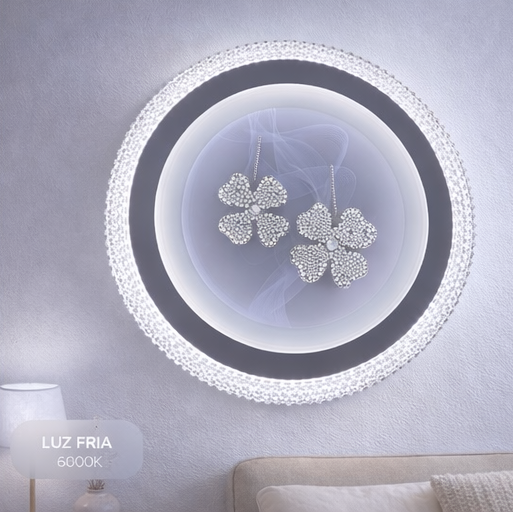 LÁMPARA LED CIRCULAR DE PLÁSTICO CON PATRÓN DE TRÉBOL DBY-005