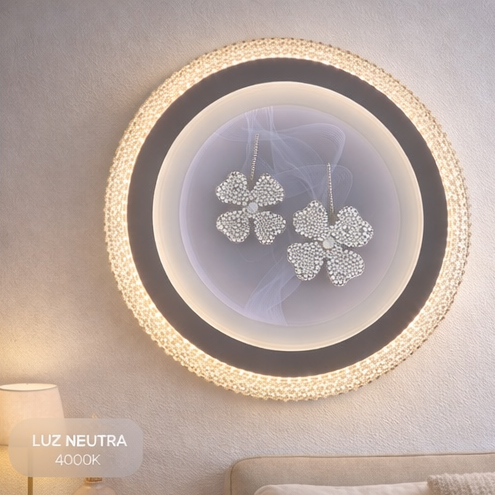 LÁMPARA LED CIRCULAR DE PLÁSTICO CON PATRÓN DE TRÉBOL DBY-005