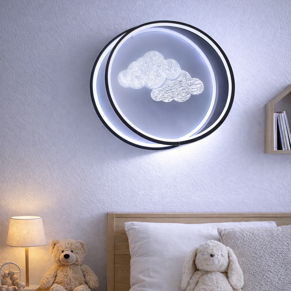 LÁMPARA LED DE PLÁSTICO CON PATRÓN DE NUBES BLANCAS DBY-002