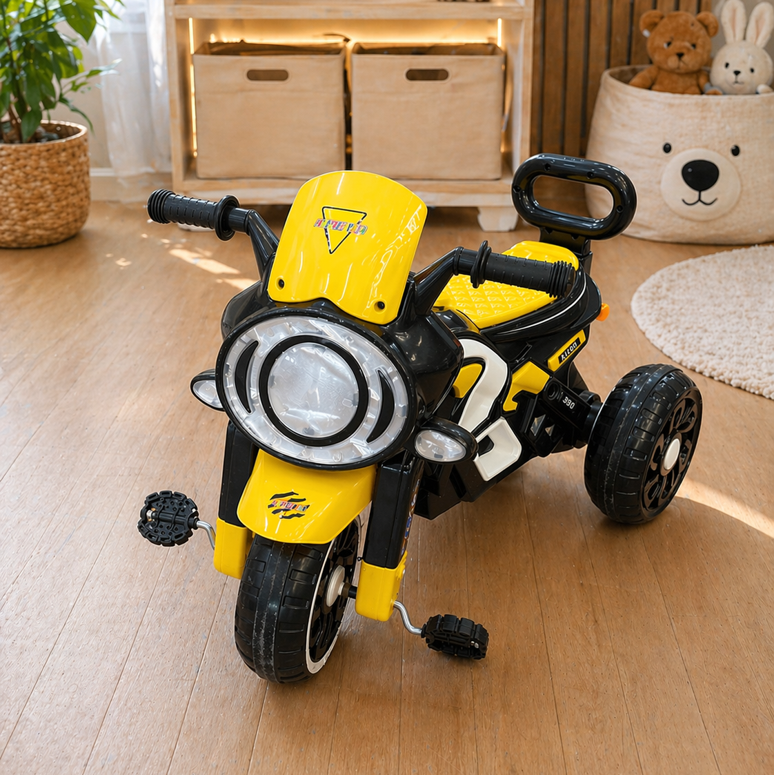 MOTOCICLETA DE JUGUETE PLÁSTICA PARA NIÑOS AMARILLO  33DIP835