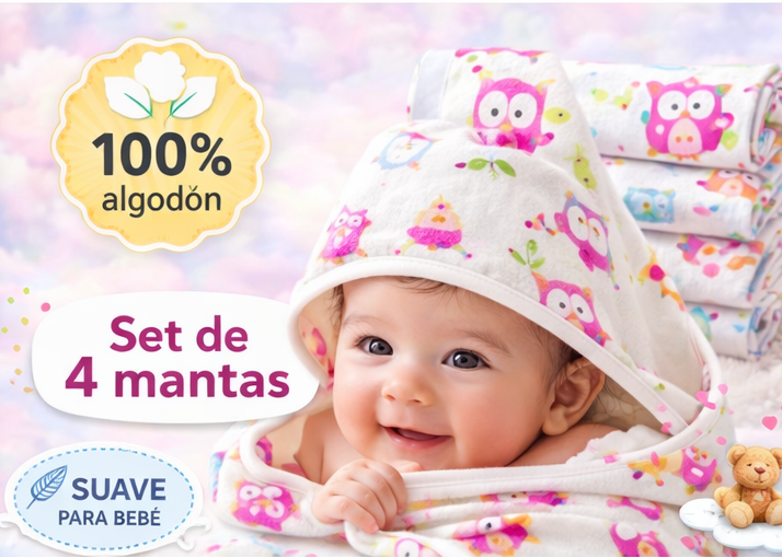 MANTA INFANTIL DE POLIÉSTER CON ESTAMPADO DE DIBUJOS ANIMADOS. EAR-755